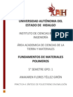 Practica 4. Síntesis de Poliestireno en Emulsión