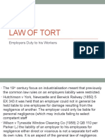 Law of Tort Employers Liability