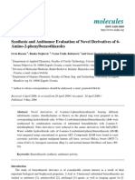 Molecules: Synthesis and Antitumor Evaluation of Novel Derivatives of 6-Amino-2-Phenylbenzothiazoles