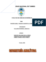 Función Lineal, Función Cuadrática, Dominio y Rango