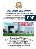 Yogi Vemana University: (Accredited With 'B' Grade by NAAC 2.54 CGPA)