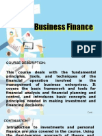 Intro To Business Finance