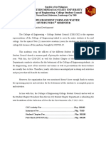 Western Mindanao State University College of Engineering-College Student Council Acknowledgement Form and Waiver of Fees For 1 Semester