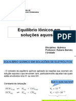 0 0 Equilc3adbrio em Soluc3a7c3b5es Ic3b4nicas