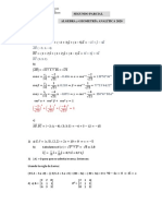 Solución 2º Parcial Álgebra y Geometría Analítica 