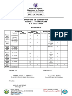 Quezon District: Inventory of Classrooms Grade 11 - Curriculum S.Y. 2022-2023 Building A Chairs Bulbs Windows E - Fans