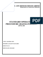 Standard Operating Procedure (Haematology) : R. K. Life Services Private Limited