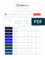 List of Colours. 216 Web-Safe Colors