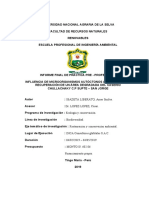 Influencia de Microorganismos Autoctonos Aplicados en La Recuperacion de Un Area Degradada Del Caserio Chullachaky C.P Supte - San Jorge