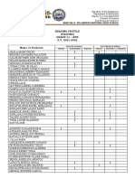 Reading Profile (Filipino) Grade 11 - RPR S.Y. 2021-2022 Name of Students