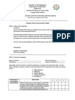 Character Evaluation Form