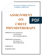 Assignment ON Chest Physiotherapy: Sri Guru Ram Das Nursing Institute Pandher, Amritsar