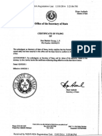 Certificate of Filing LP