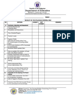 Checklist Oplan Balik Eskwela 2022