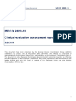 MDCG 2020-13: Clinical Evaluation Assessment Report Template