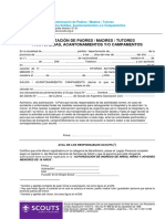 Autorizacion de Padres Madres Tutores para Salidas Acantonamientos Campamentos