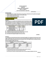 Xavier University Mba-Rm Operations Management 2020-21, TERM-III End Term Examination-April 2021 Name .......... Roll Number Instructions