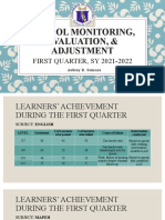 School Monitoring, Evaluation, & Adjustment: FIRST QUARTER, SY 2021-2022