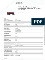 Lembar Data Produk: Trihal Cast Resin Dry Type Transformer 2000 kVA 20 KV IEC Dyn5 IP21