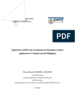 Importance of FDI in The Development of Emerging Countries Application To Colombia and The Philippines