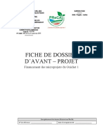 Fiche de Dossier D'avant Projet - PReCA