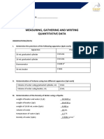 Measuring, Gathering and Writing Quantitative Data: Chemistry For Engineers - Laboratory Activity 2