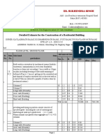 Detailed Estimate For The Construction of A Residential Building