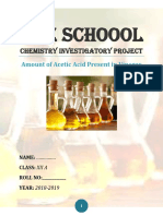 Amount of Acetic Acid Present in Vinegar - Chemistry Class 12 Investigatory Project