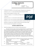 Velammal Vidyalaya: Section A (Objective Type)