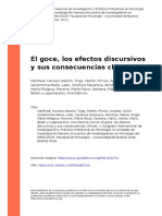 Manfredi, Horacio Alberto, Trigo, Ma (... ) (2013) - El Goce, Los Efectos Discursivos y Sus Consecuencias Clínicas