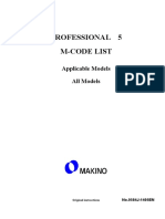 Professional 5 M-Code List: Applicable Models All Models