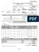 Sworn Statement of Assets, Liabilities and Net Worth