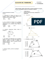 Evaluación 4° Secundaria Geometría