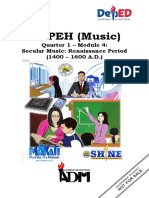 MAPEH (Music) : Quarter 1 - Module 4: Secular Music: Renaissance Period (1400 - 1600 A.D.)