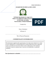 Self-Study Questionaire Application Form For The Accreditation of Diploma Programmes Offered by Polytechnics, Colleges of Agriculture and Similar Tertiary Institutions in Nigeria