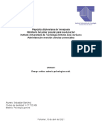 Ensayo Critico Sobre La Psicología Social.