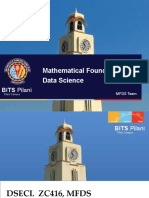 Mathematical Foundations For Data Science: BITS Pilani