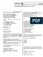 PROVA DE RECUPERAÇÃO DE LÍNGUA PORTUGUESA - 7º Ano