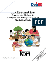 Mathematics: Quarter 4 - Module 6: Analysis and Interpretation of Statistical Data