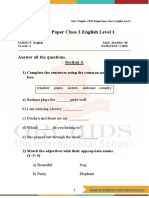 Sample Paper Class 3 English Level 1: Answer All The Questions. Section A