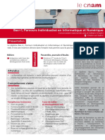 Fiche - Ba1 Parcours en Informatique Et Numerique - Cnam Chalon-sur-Saone