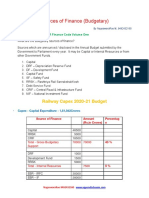 INDIAN RAILWAYS - Source of Finance Budgetary