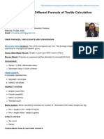 Textile Calculation Different Formula of Textile Calculation