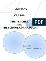 Revised CPE 108-The Teacher and The School Curriculum (Module)