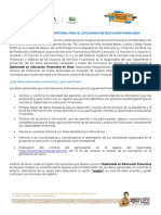 Aviso de Privacidad Integral para El Diplomado en Educación Financiera