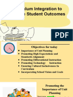 Curriculum Integration To Promote Student Outcomes