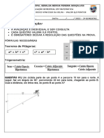 Avaliação - 9° Ano - Pitagora e Trigonometria