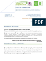 Guión de Aprendizaje "Pensamiento Cientifico Y Comunicación Digital"