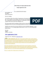 Example Application Letter