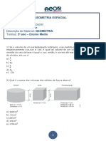 Lista de Exercícios de Geomatria Espacial